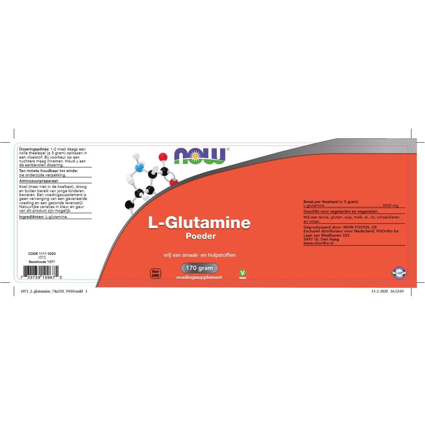 NOW - L-Glutamine poeder - afbeelding 2