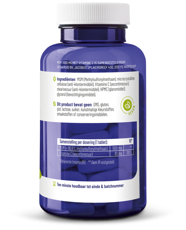 Vitakruid - MSM 1000 mg + vitamine C - afbeelding 2