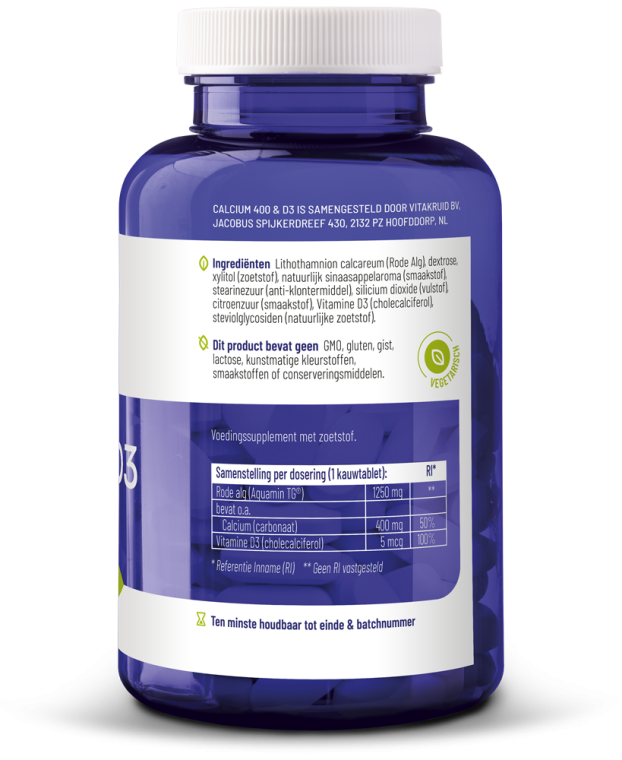 Calcium 400 & D3 uit duurzame Rode Alg Aquamin TG
