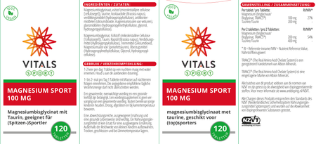 Vitals - Magnesium sport 100mg - afbeelding 3