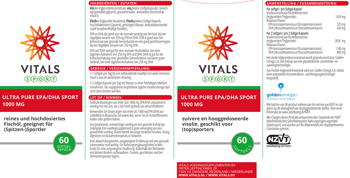Vitals - EPA / DHA ultra pure sport - afbeelding 3