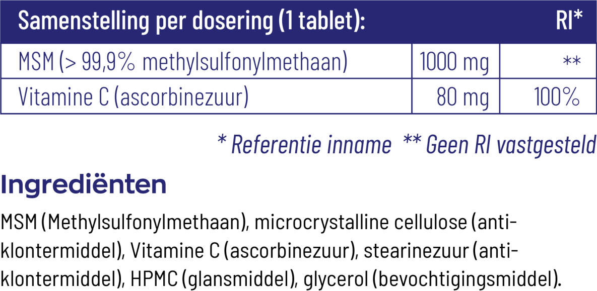 Vitakruid - MSM 1000 mg + vitamine C - afbeelding 4