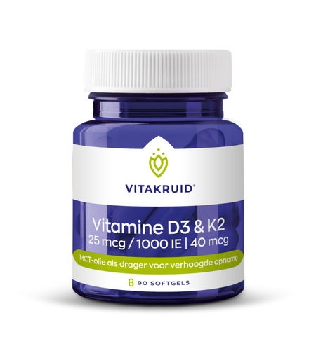 Vitakruid - Vitamine D3 & K2 in MCT-olie voor verhoogde opname - 90 softgels
