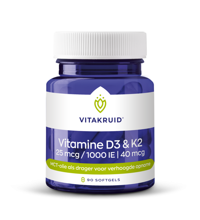 Vitakruid - Vitamine D3 & K2 in MCT-olie voor verhoogde opname - 90 softgels