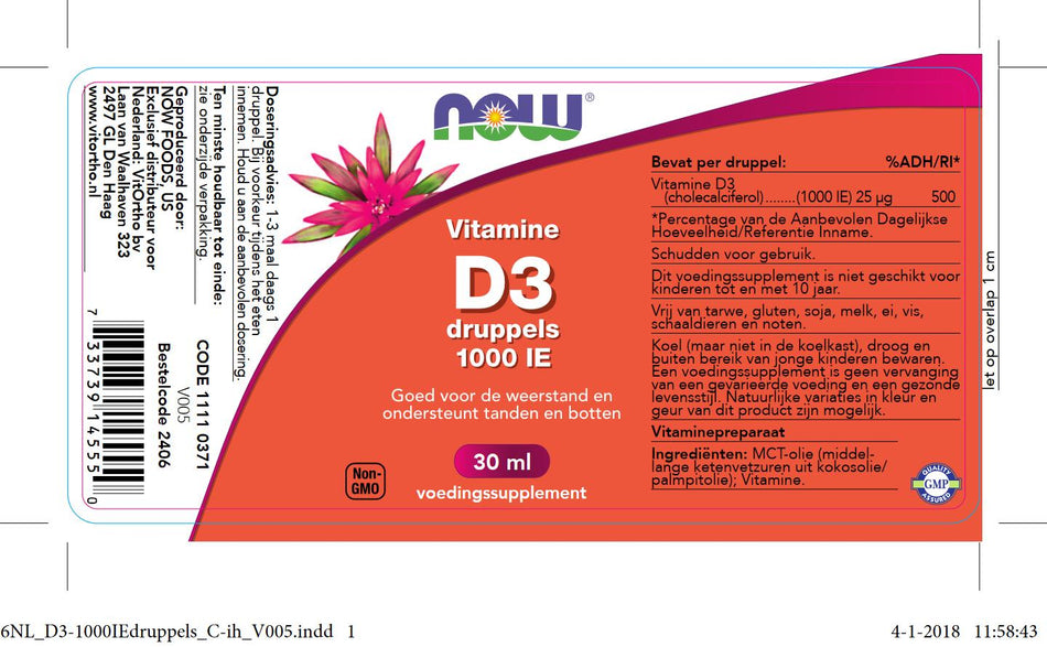 Vitamine D3 druppels 1000 IE