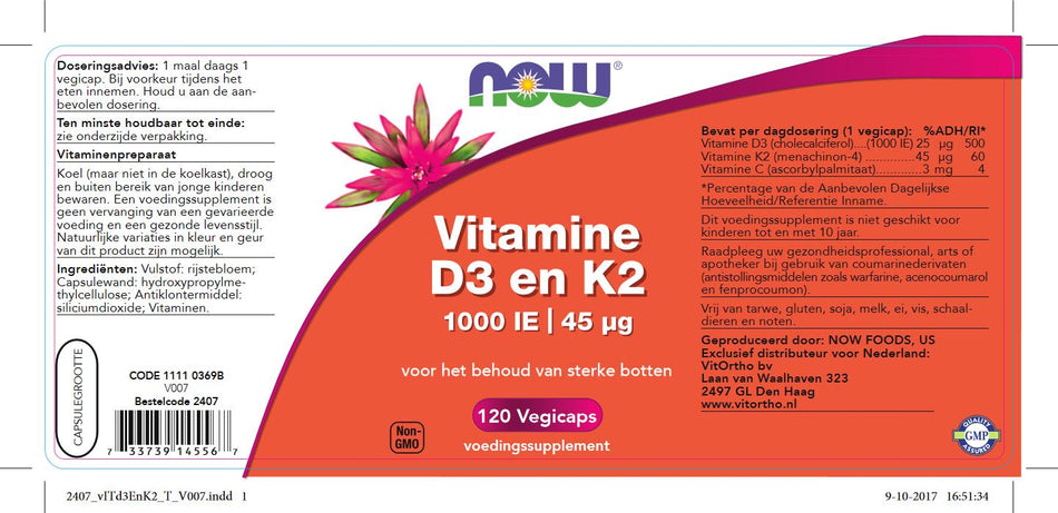 Vitamine D3 1000IE & Vitamine K2 45 mcg