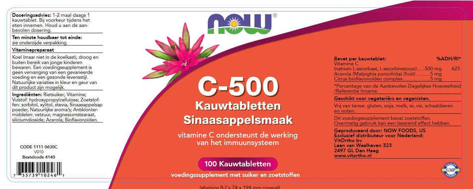 C-500-Kau-Tabletten Orangengeschmack