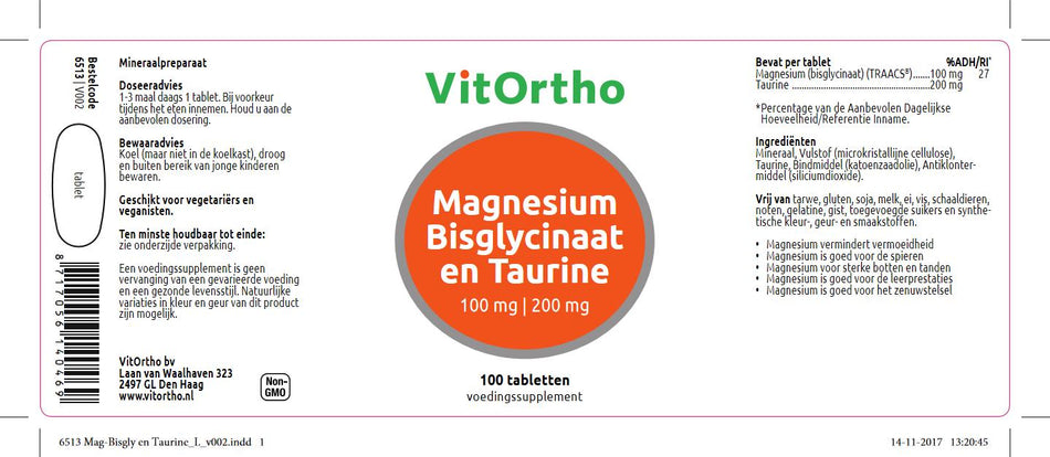 Magnesium Bisglycinat 100 mg und Taurin 200 mg
