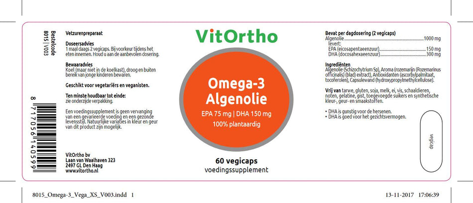 Omega -3 Algenöl - EPA 75 mg | DHA 150 mg