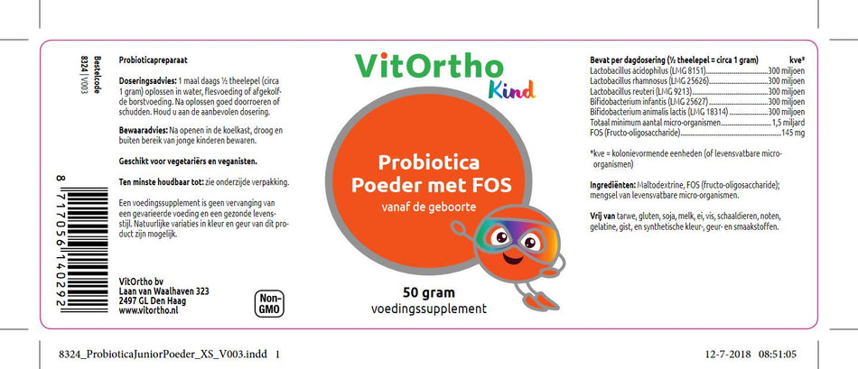 Probiotics -Pulver mit Fos Child
