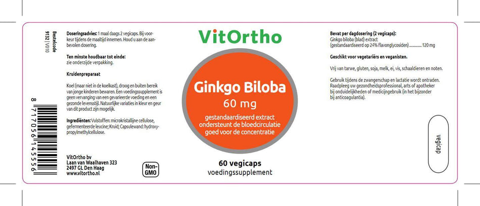 Ginkgo Biloba Extract 60 mg