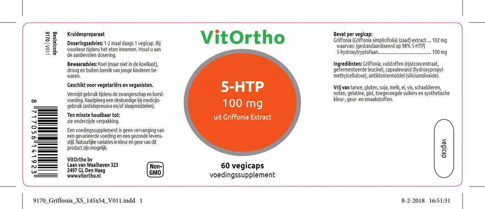 5-HTP 100 mg vom Griffonia-Extrakt aus