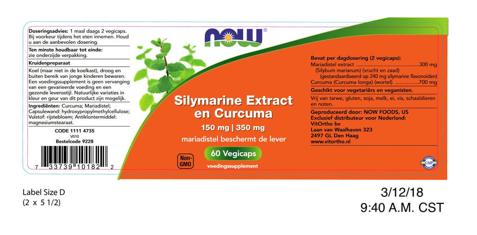 Silymarine Extract 150 mg en Curcuma 350 mg