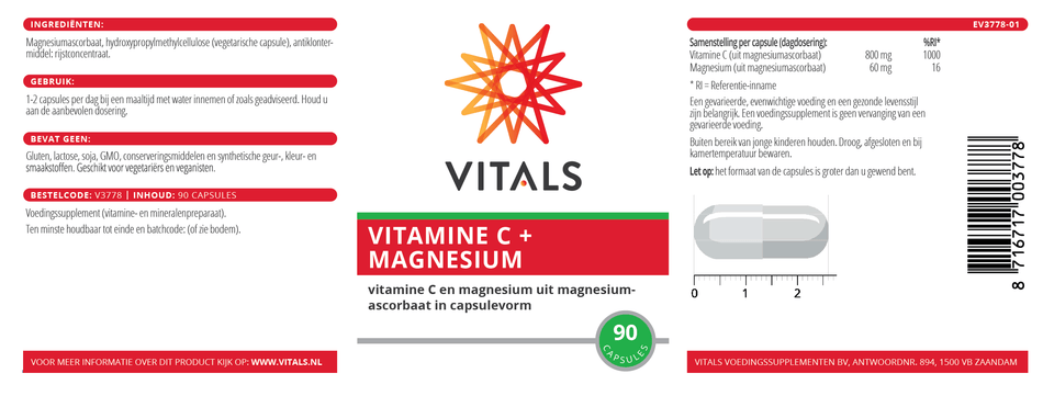 Vitamine C + Magnesium 90 capsules